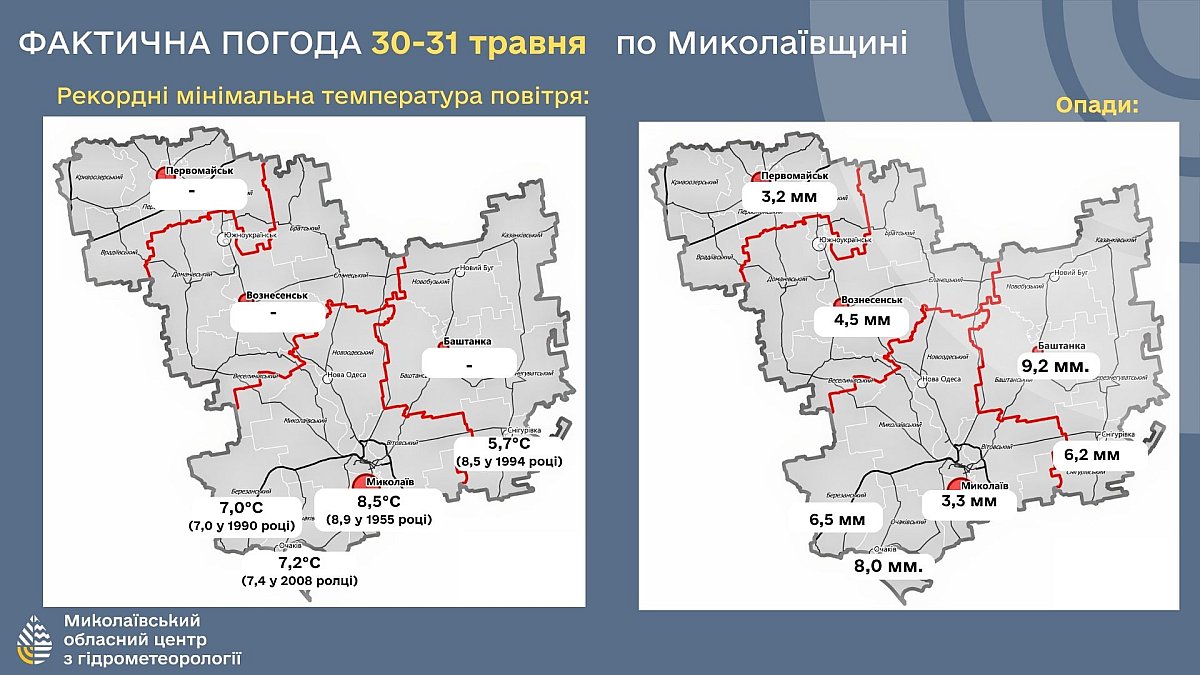 Последний день весны в Николаевской области прошел с рекордно низкими температурами Последний день весны в Николаевской области прошел с рекордно низкими температурами