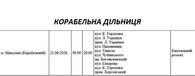 Где в Николаевской области 21 июня не будет света: список адресов Где в Николаевской области 21 июня не будет света: список адресов