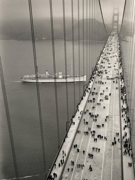 Открытие моста \"Золотые ворота\", Сан-Франциско, 1937 г. ФОТО