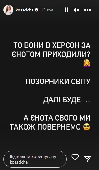 Осадчая отреагировала на кражу россиянами енота (ФОТО) Осадчая отреагировала на кражу россиянами енота (ФОТО)