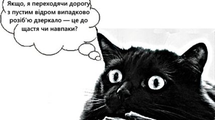 Я абсолютно не вірю у прикмети.  І мене це, тьху-тьху-тьху, жодного разу не підводило: смішні жарти про забобони