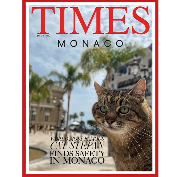 Кот Степан украсил обложку журнала Times Monaco (ФОТО)