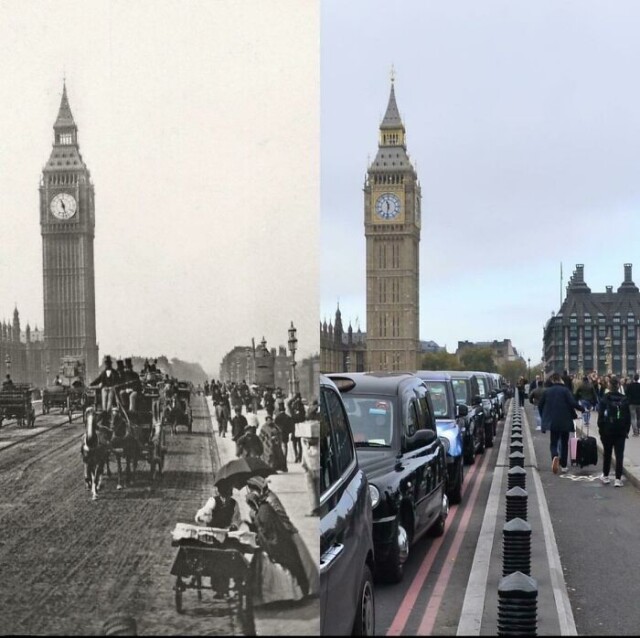 Фотографии \"тогда и сейчас\", показывающие, как со временем изменились различные места и достопримечательности 
