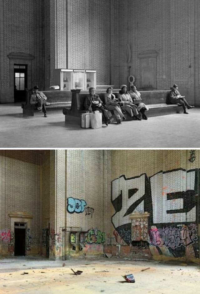 Фотографии \"тогда и сейчас\", показывающие, как со временем изменились различные места и достопримечательности 