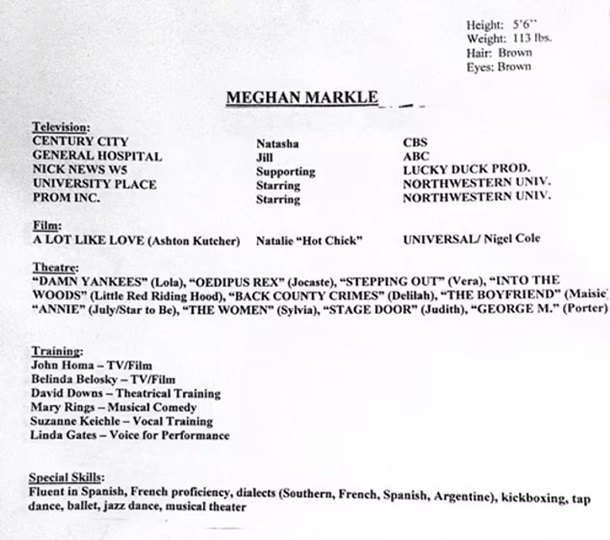 У мережу виклали старе резюме Меган Маркл (ФОТО) У мережу виклали старе резюме Меган Маркл (ФОТО)