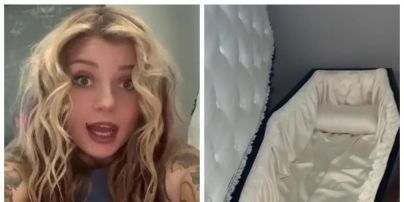 Дівчина купила труну та спить у ній: навіщо вона це робить (відео)