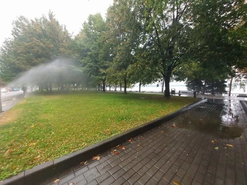 Подвійний полив: У Дніпрі поливали газони навіть під дощем (ФОТО) Подвійний полив: У Дніпрі поливали газони навіть під дощем (ФОТО)