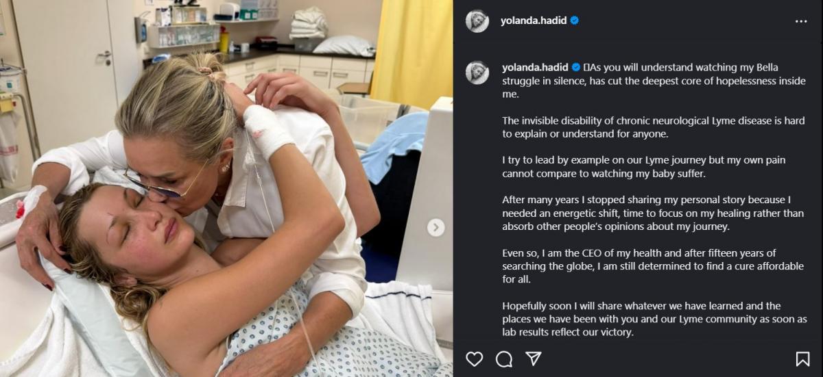 Скріншот допису Йоланди Хадід Скріншот допису Йоланди Хадід