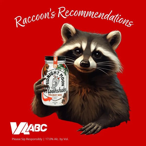 єнот Єнот тримає в лапах бурбон