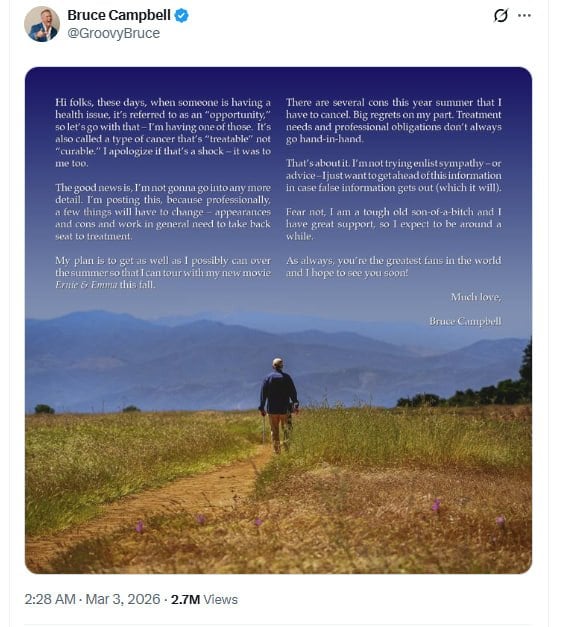 Допис Брюса Кемпбелла