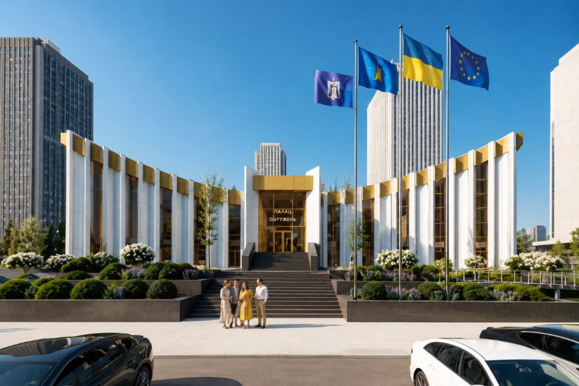 Скляний ліфт та ЦНАП: легендарний київський РАЦС-«трикутник» відреставрують за 280 мільйонів Скляний ліфт та ЦНАП: легендарний київський РАЦС-«трикутник» відреставрують за 280 мільйонів