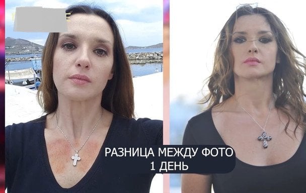 Оксана Марченко ствержує, що фото зроблені з різницею в один день, але віриться в це складно / © скриншот з відео