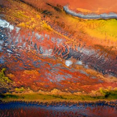 Многоцветные озера Австралии с высоты птичьего полета. Фото