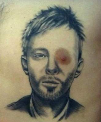 Смешные татуировки с портретами известных звезд 