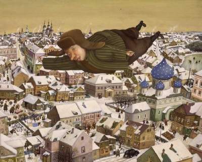 Самобытные зимние картины белорусского художника. Фото