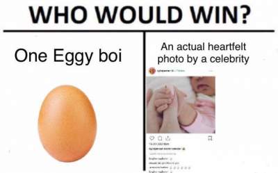 В Сети продолжают постить фотожабы на самое популярное яйцо в мире