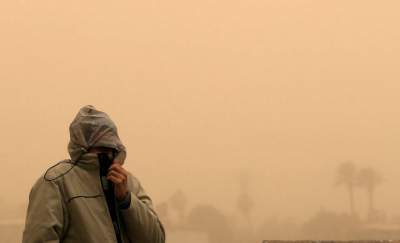 Так выглядит Каир во время песчаной бури. Фото 