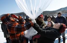 Активисты Южной Кореи отправили в КНДР воздушный шар с "флэшками" и долларами 