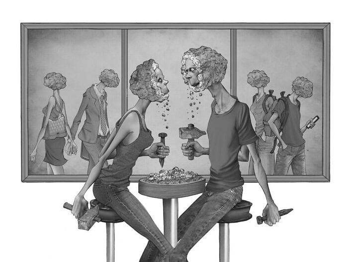 Проблемы современного общества в иллюстрациях художника Al Margen