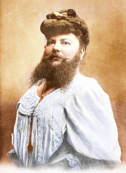 Самая знаменитая бородатая женщина в истории - Клементина Дэлэ. ФОТО