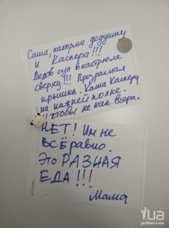 \"Падение рубля - это не повод есть чужую еду!\" - приколы из переписки на холодильнике