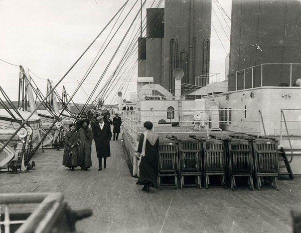 Палуба «Титаника» для пассажиров второго класса, 1912 г. Фото