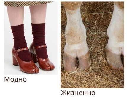 Обувь таби очень смахивает на копыта