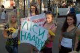На мосту в Николаеве молодежь провела акцию против «харьковского беспредела»
