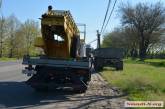 В Широкой балке автомобильный прицеп снес опору электроосвещения