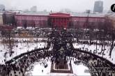 Как в центре Киеве требовали импичмента Порошенко: эксклюзивное видео с воздуха