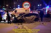 В Киеве автомобиль полиции протаранил эвакуатор