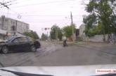 Появилось видео столкновения «Ауди» и «Тойоты» в центре Николаева   