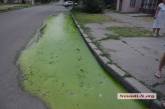 В центре Николаева лужи затянуло ядовито-зелёной пленкой 