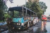 В Киеве дотла сгорел пассажирский автобус. Видео