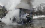 На момент прибытия пожарных, автобус Богдан был полностью охвачен огнем