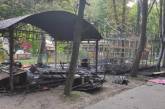 В Виннице в Центральном парке сгорели детские аттракционы. ВИДЕО
