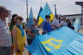 На Чонгаре развернули украинский и крымскотатарский флаги (ВИДЕО)