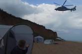 Под Одессой вертолет снес кемпинг (видео)