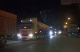 На въезде в Николаев возникла многокилометровая пробка из фур (видео)