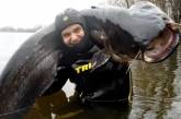 В Днепре рыбак поймал огромного «сома-людоеда» (фото)