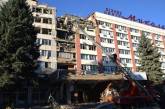Как выглядит гостиница в Николаеве после попадания в нее ракеты (видео)