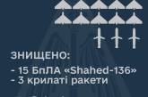 Вранці над Миколаївщиною збили 9 «Shahed-136», ще 6 - знищили над Одещиною