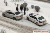 В Киеве полицейский автомобиль врезался в «Хюндай»