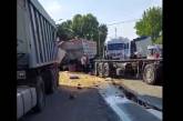 На Одещині зіткнулися три фури: постраждав водій із Миколаєва (відео)