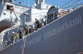 На военном десантном корабле «Константин Ольшанский» тушили ненастоящий пожар