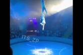 В запорожском цирке акробаты во время выступления сорвались с высоты (видео)