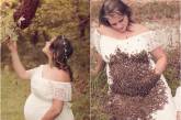 Беременная девушка устроила фотосессию с роем пчёл. ФОТО