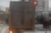 «Бойкот новогоднему столу»: под Киевом свинья залезла на крышу грузовика. ВИДЕО