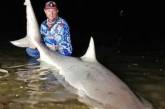 Рыбак случайно поймал тупорылую беременную акулу. ФОТО