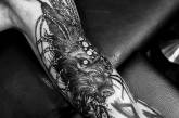 Жутковатые чёрно-белые татуировки от Jeanchoir. ФОТО